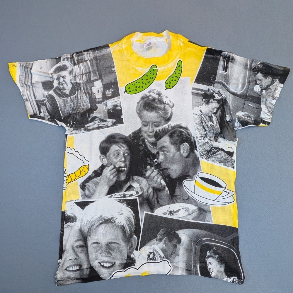 The Andy Griffith 1994 Vintage All Over Print T Shirt Mens Size Large‎ Yellow - Picture 2 of 8